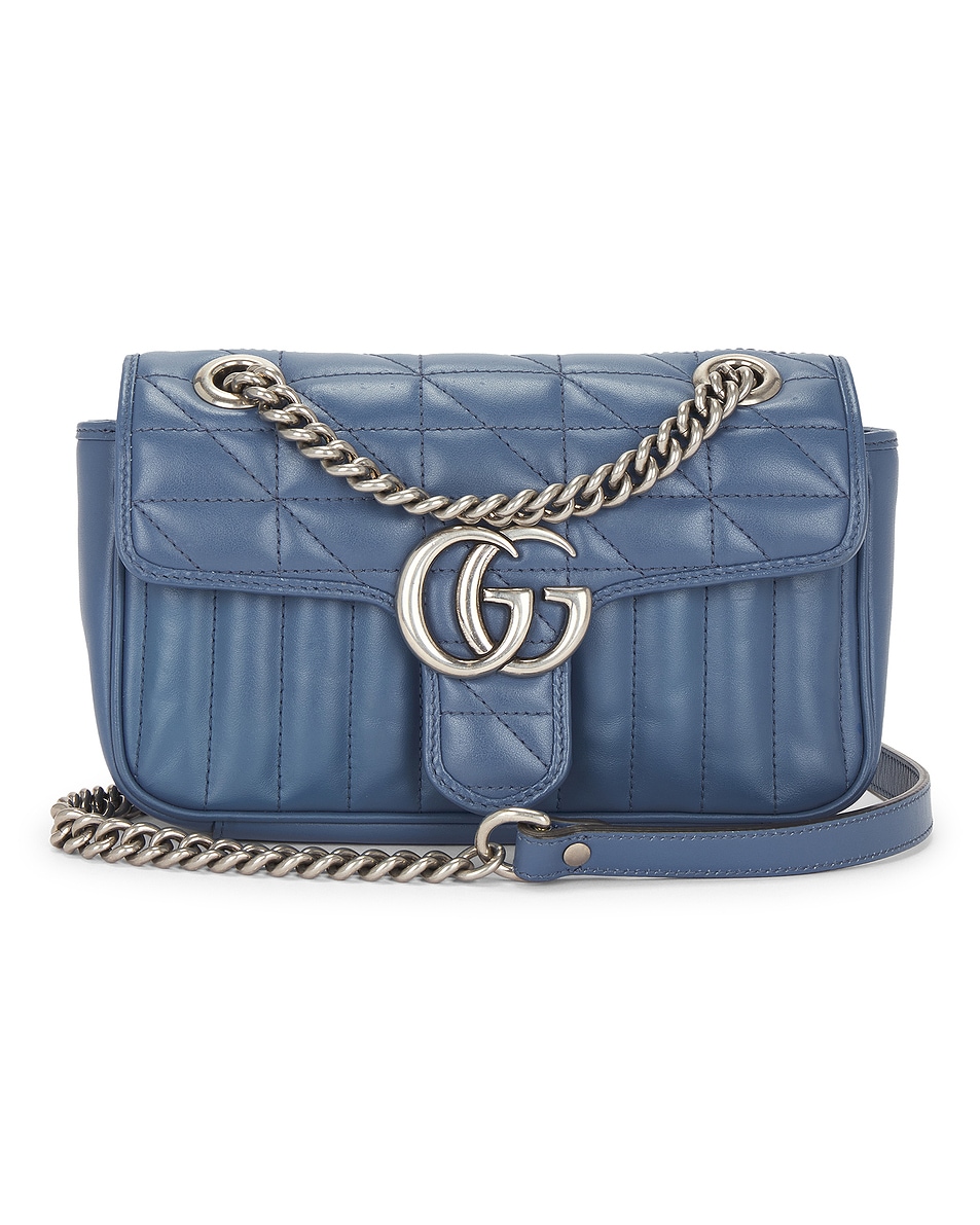 Image 1 of FWRD Renew Gucci GG Marmont Shoulder Bag in Blue