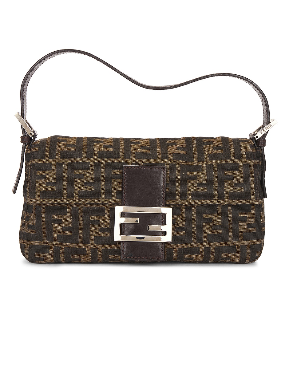 Image 1 of FWRD Renew Fendi Zucca Baguette Shoulder Bag in Brown