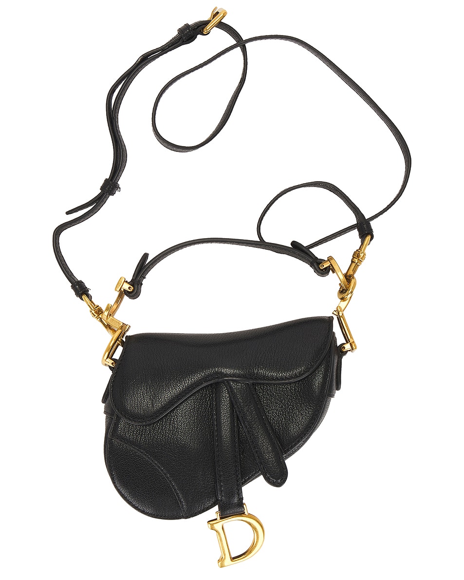 Image 1 of FWRD Renew Dior Saddle Bag in Black