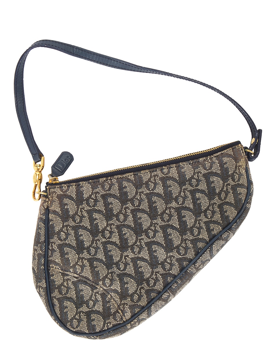 Image 1 of FWRD Renew Dior Trotter Oblique Saddle Bag in Blue