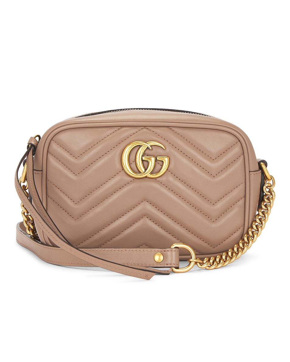 Image 1 of FWRD Renew Gucci GG Marmont Shoulder Bag in Beige