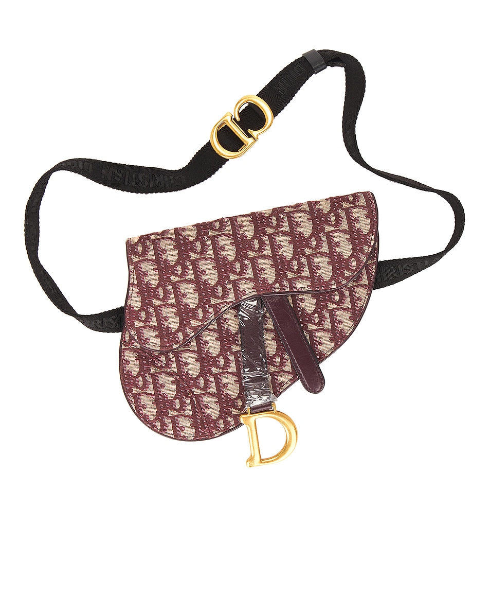 Image 1 of FWRD Renew Dior Oblique Saddle Belt Bag in Red