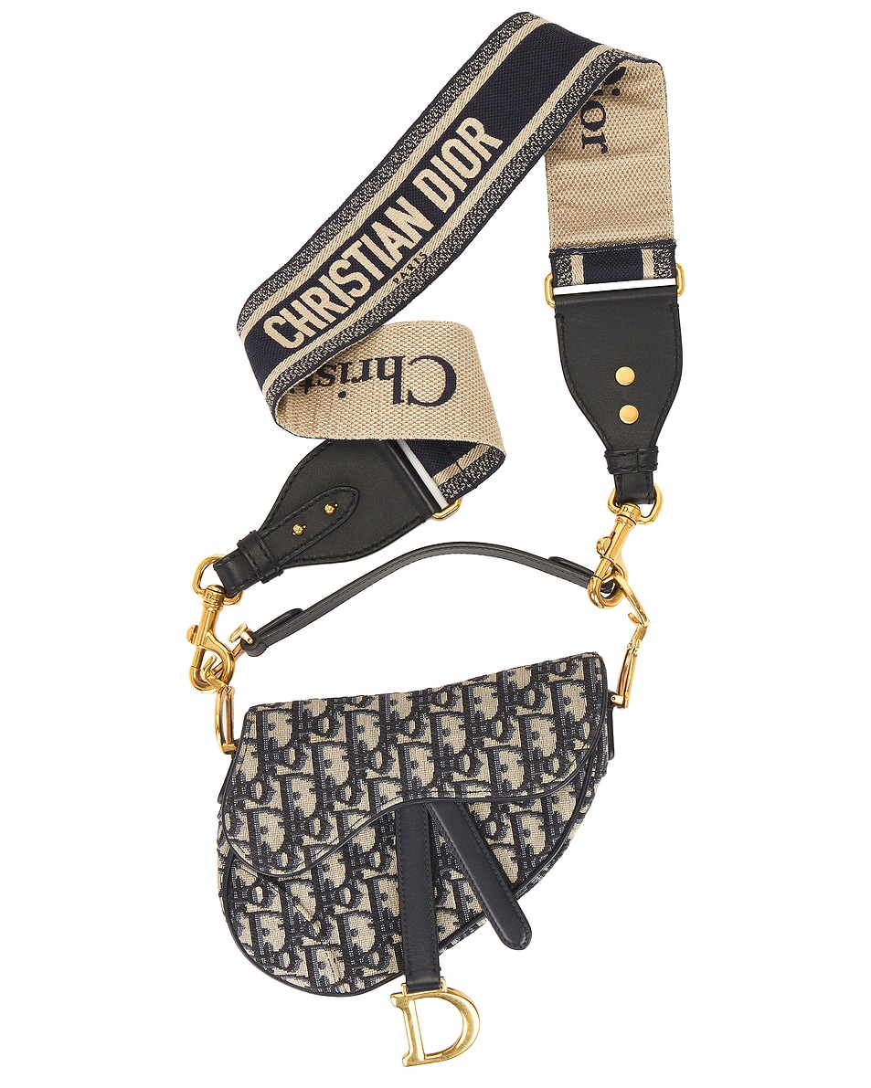 Image 1 of FWRD Renew Dior Trotter Oblique Saddle Bag in Blue