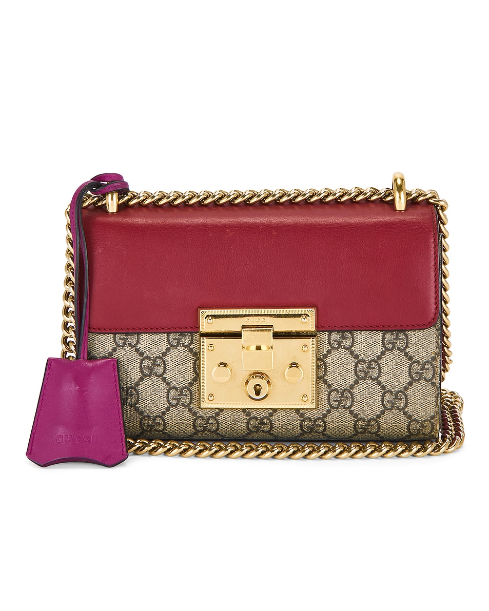 Image 1 of FWRD Renew Gucci Padlock Shoulder Bag in Beige
