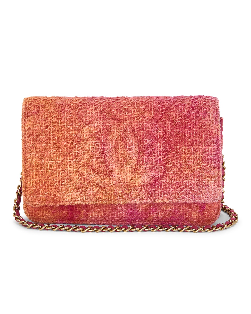 Image 1 of FWRD Renew Chanel Tweed Wallet On Chain in Multi