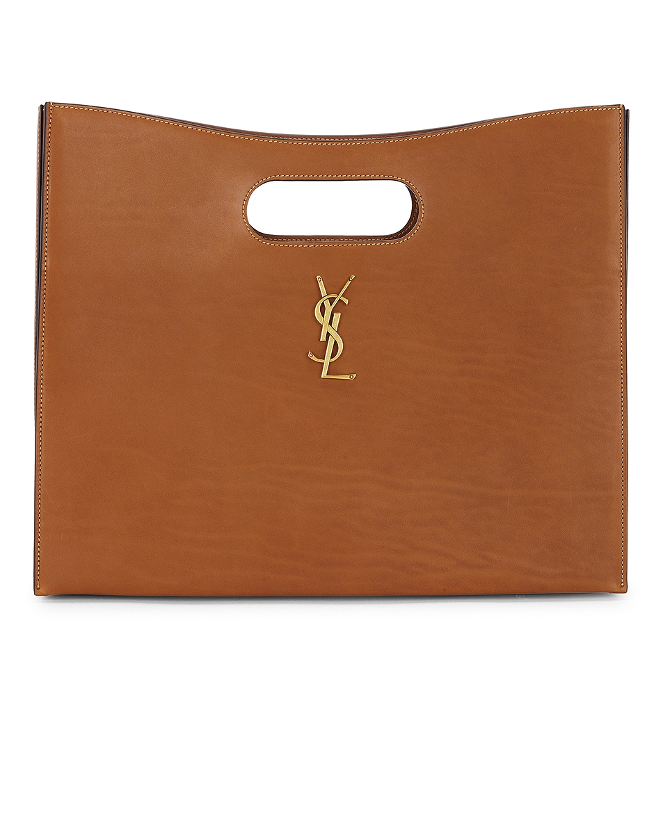 Image 1 of FWRD Renew Saint Laurent New Le Carre Bag in Brick & Dark Ebene