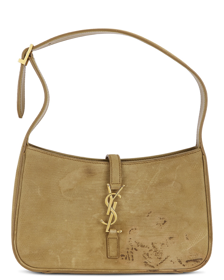 Image 1 of FWRD Renew Saint Laurent Le 5 A 7 Hobo Bag in Gold Flake & Dark Gold Flake