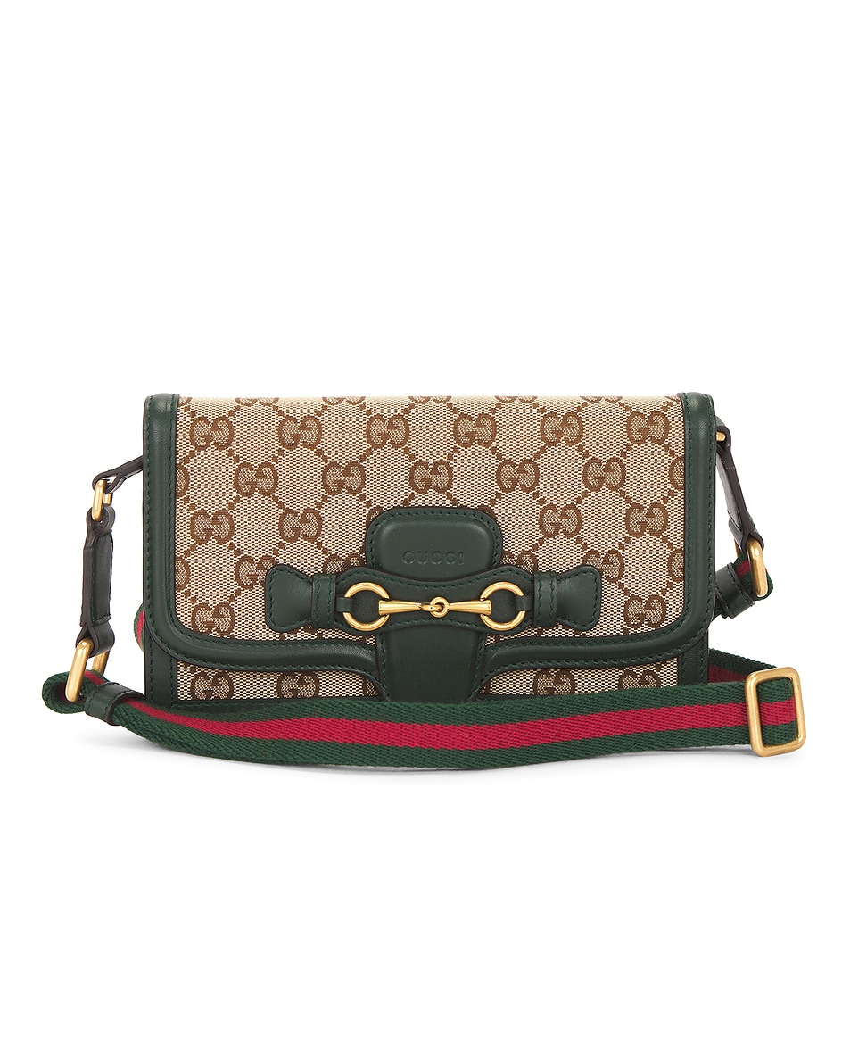 Image 1 of FWRD Renew Gucci Horsebit 1955 Shoulder Bag in Beige