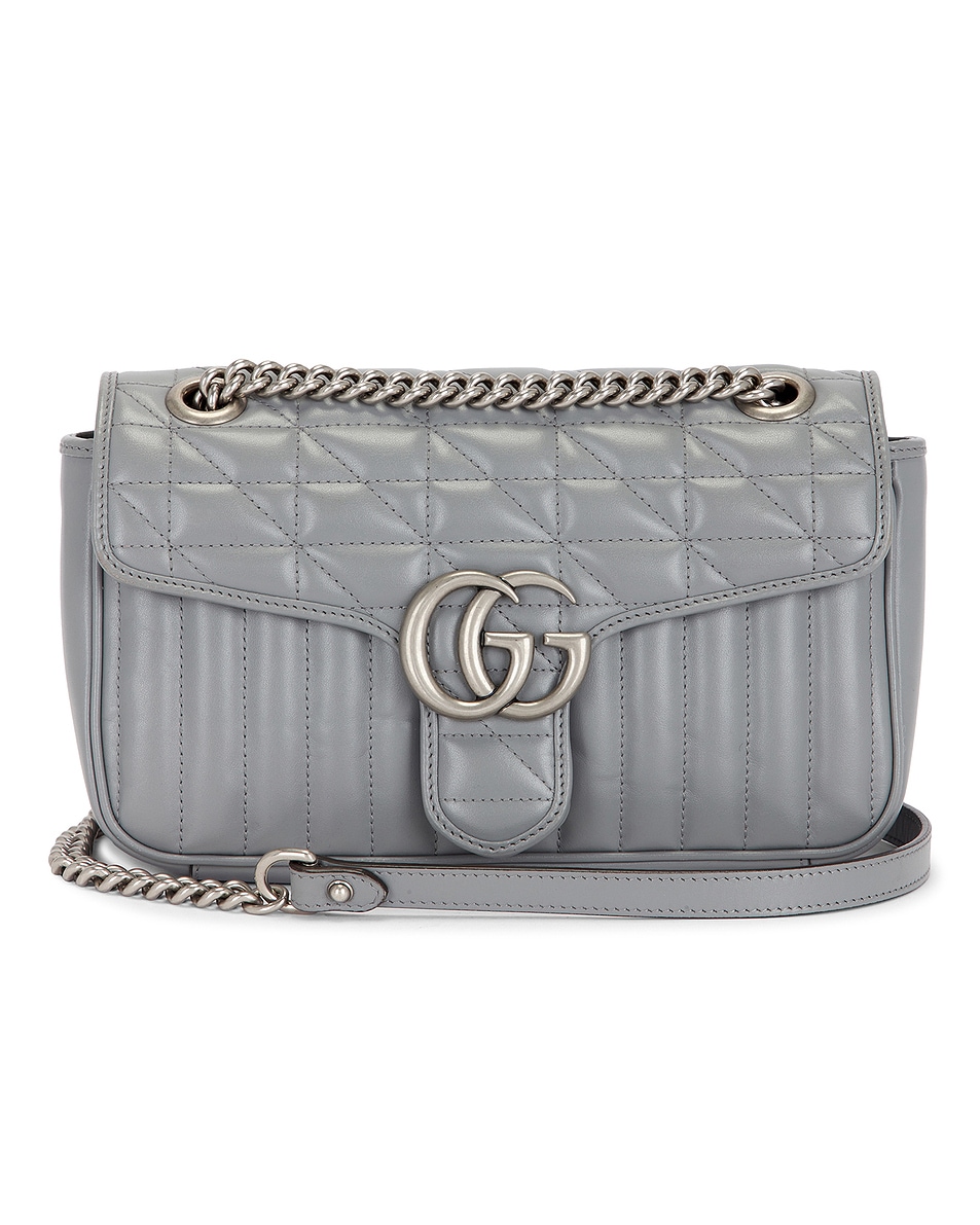 Image 1 of FWRD Renew Gucci GG Marmont Shoulder Bag in Grey