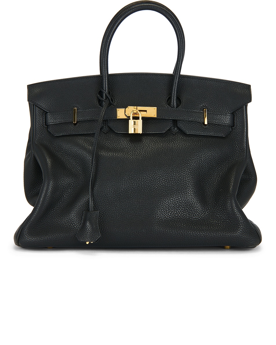 Image 1 of FWRD Renew Hermes Taurillon Clemence Birkin 40 Retourne Handbag in Noir