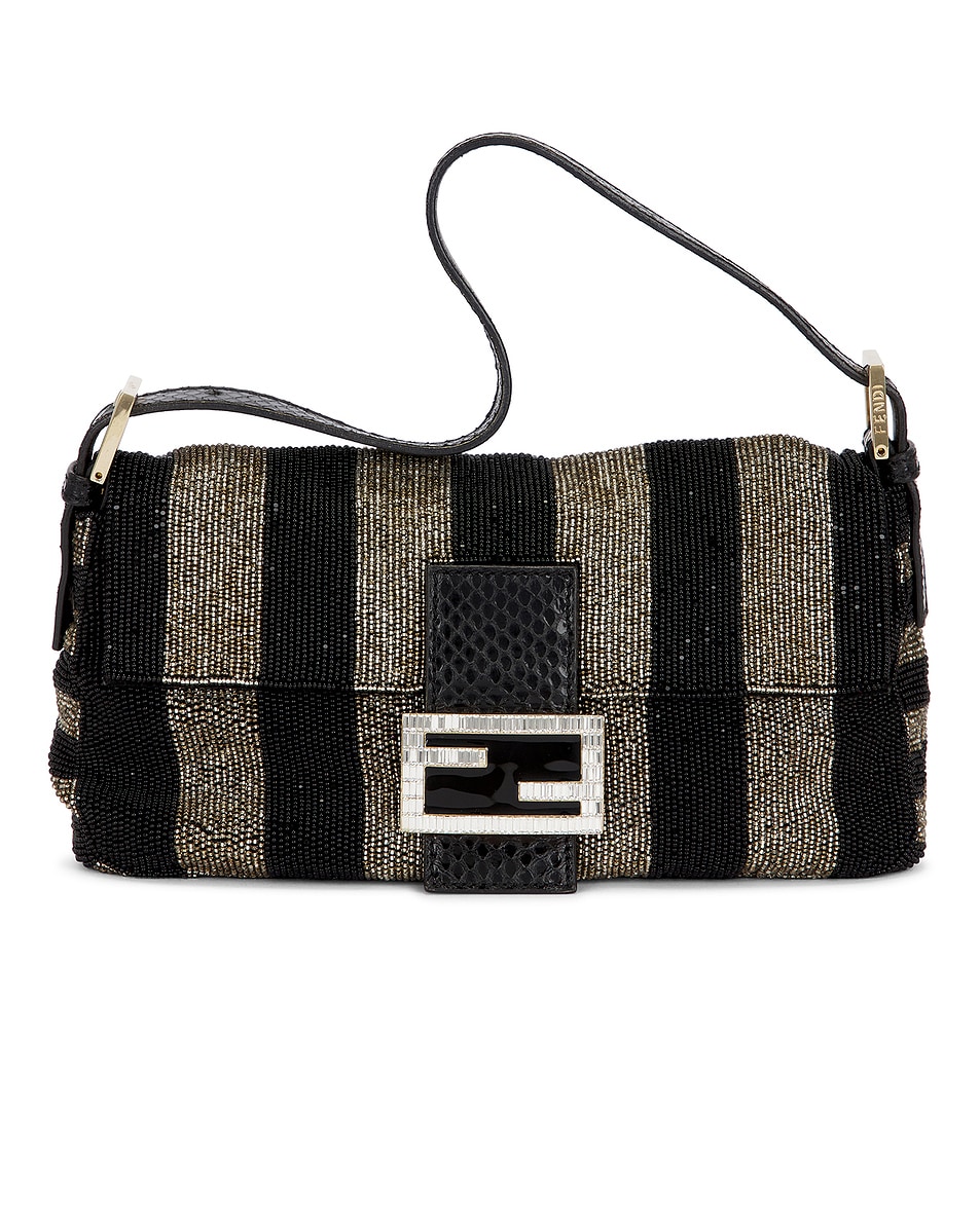 Image 1 of FWRD Renew Fendi Beaded Stripe Baguette Shoulder Bag in Multi