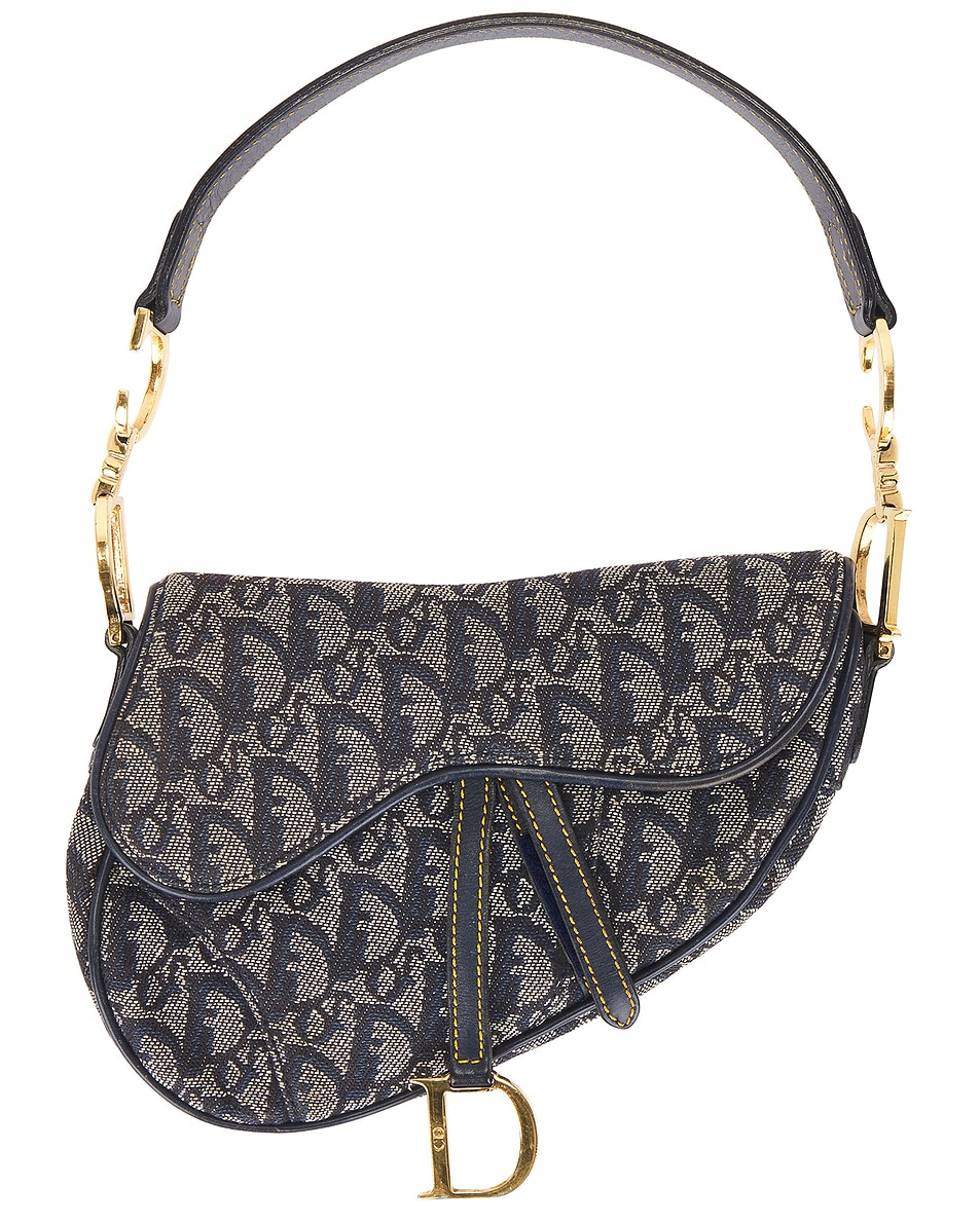 Image 1 of FWRD Renew Dior Vintage Diorissimo Saddle Bag in Blue