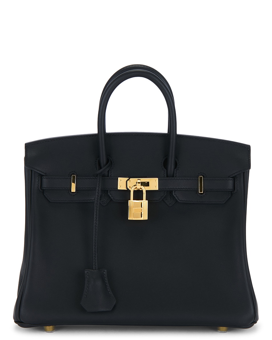 Image 1 of FWRD Renew Hermes Swift Birkin 25 Retourne Handbag in Noir