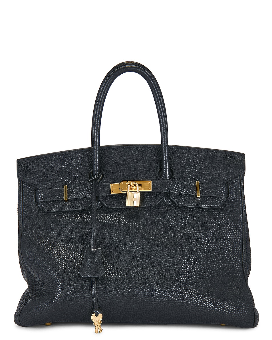 Image 1 of FWRD Renew Hermes Clemence Birkin 35 Retourne Handbag in Noir