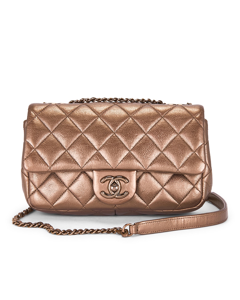 Image 1 of FWRD Renew Chanel Lambskin Flap Bag in Rose Gold