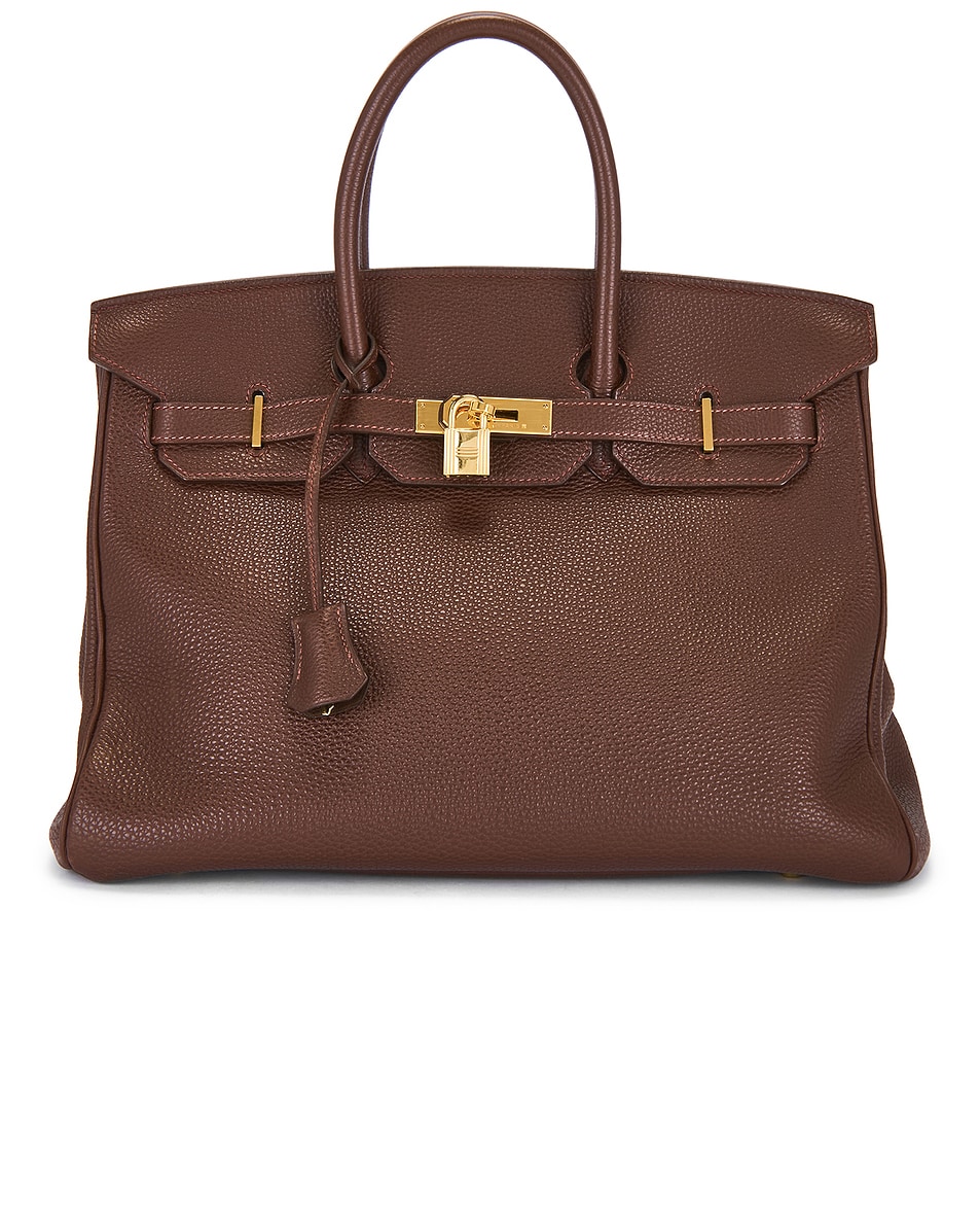 Image 1 of FWRD Renew Hermes Togo Birkin 35 Retourne Handbag in Maroon Fonce