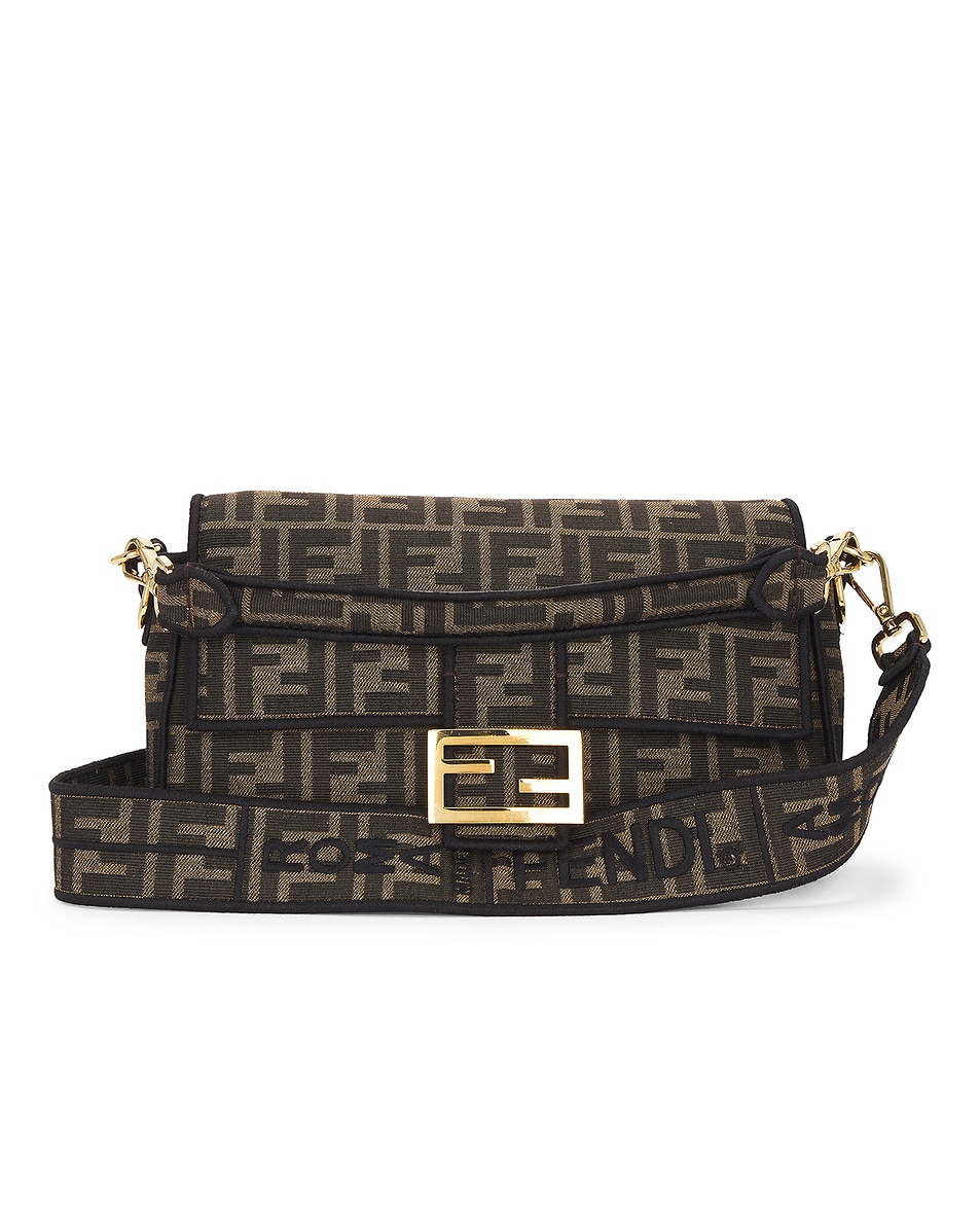 Image 1 of FWRD Renew Fendi Zucca Baguette Shoulder Bag in Brown