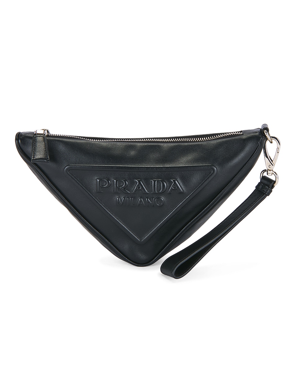 Image 1 of FWRD Renew Prada Triangle Pouch in Black