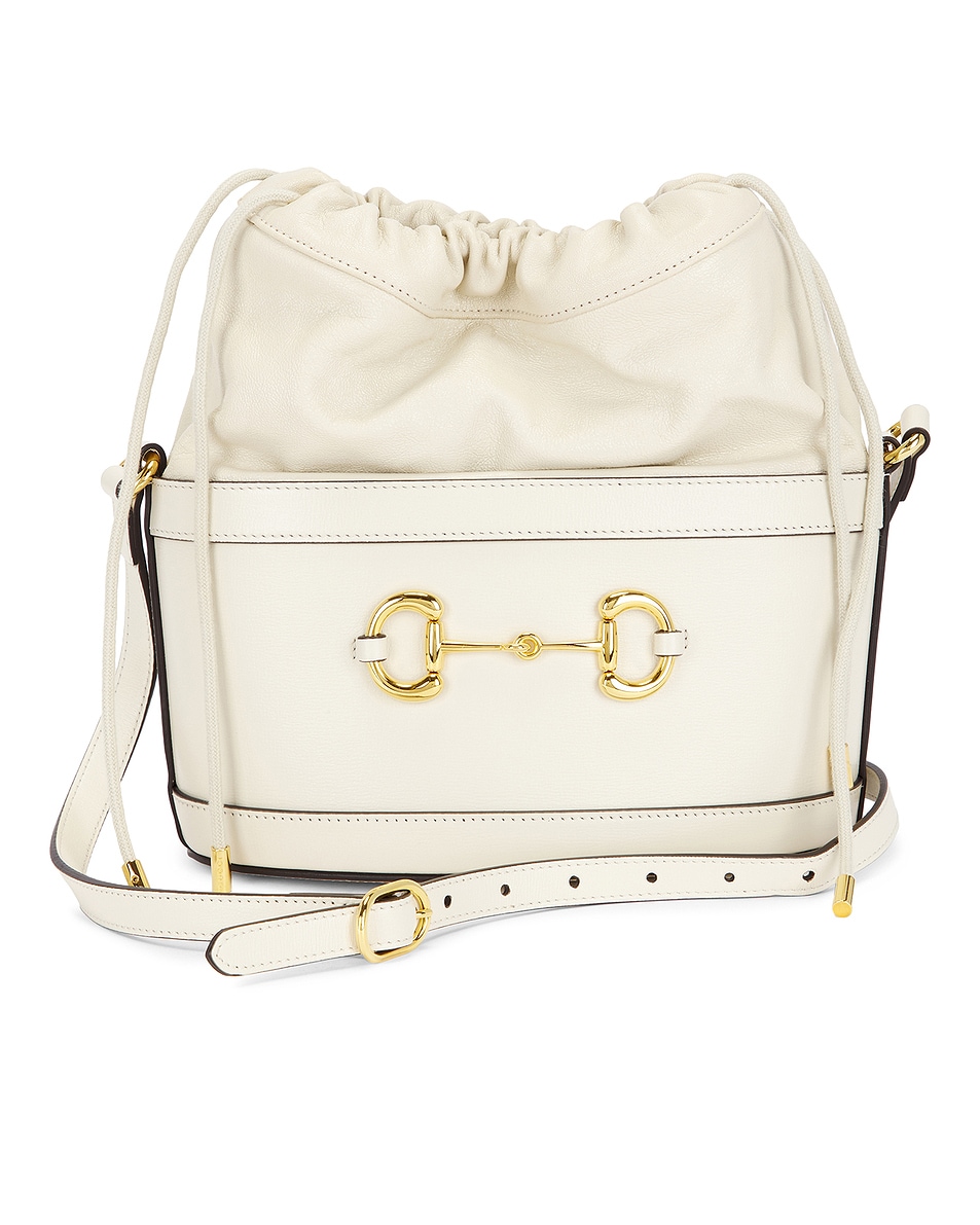 Image 1 of FWRD Renew Gucci Horsebit 1955 Bucket Bag in Mystic White