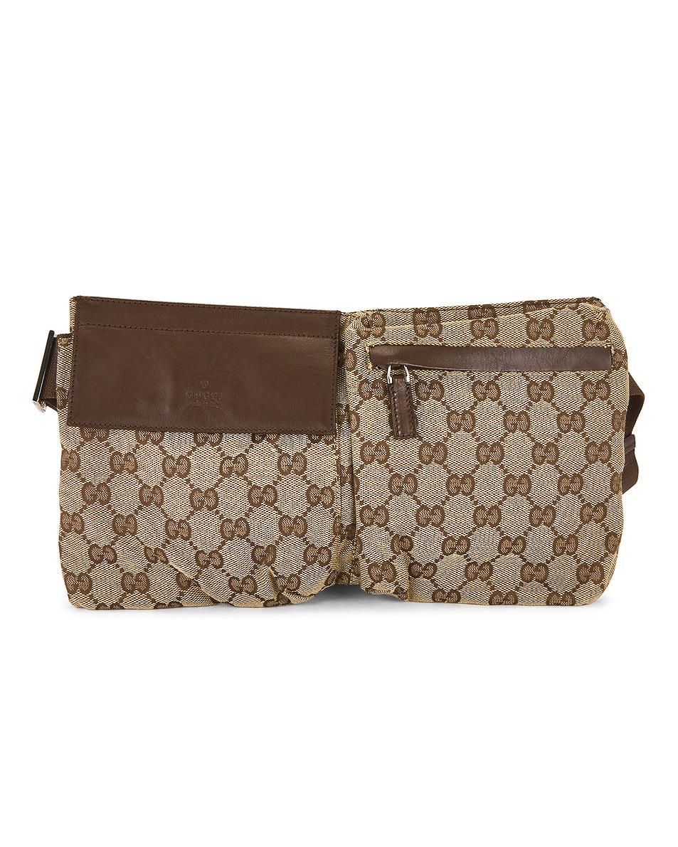Image 1 of FWRD Renew Gucci Double Pocket Belt Bag in Beige