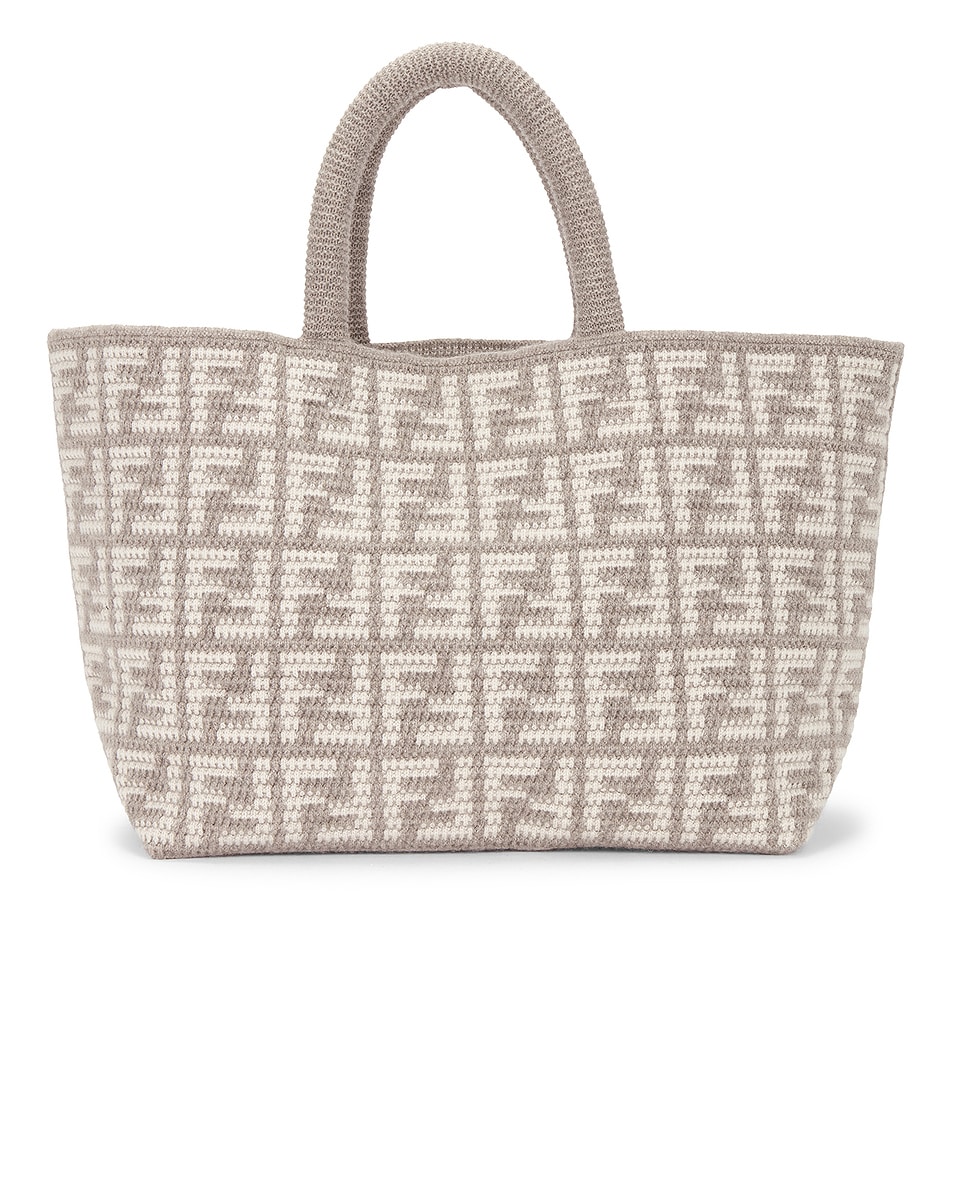 Image 1 of FWRD Renew Fendi Cashmere FF Shopper Tote Bag in Tortora Grey
