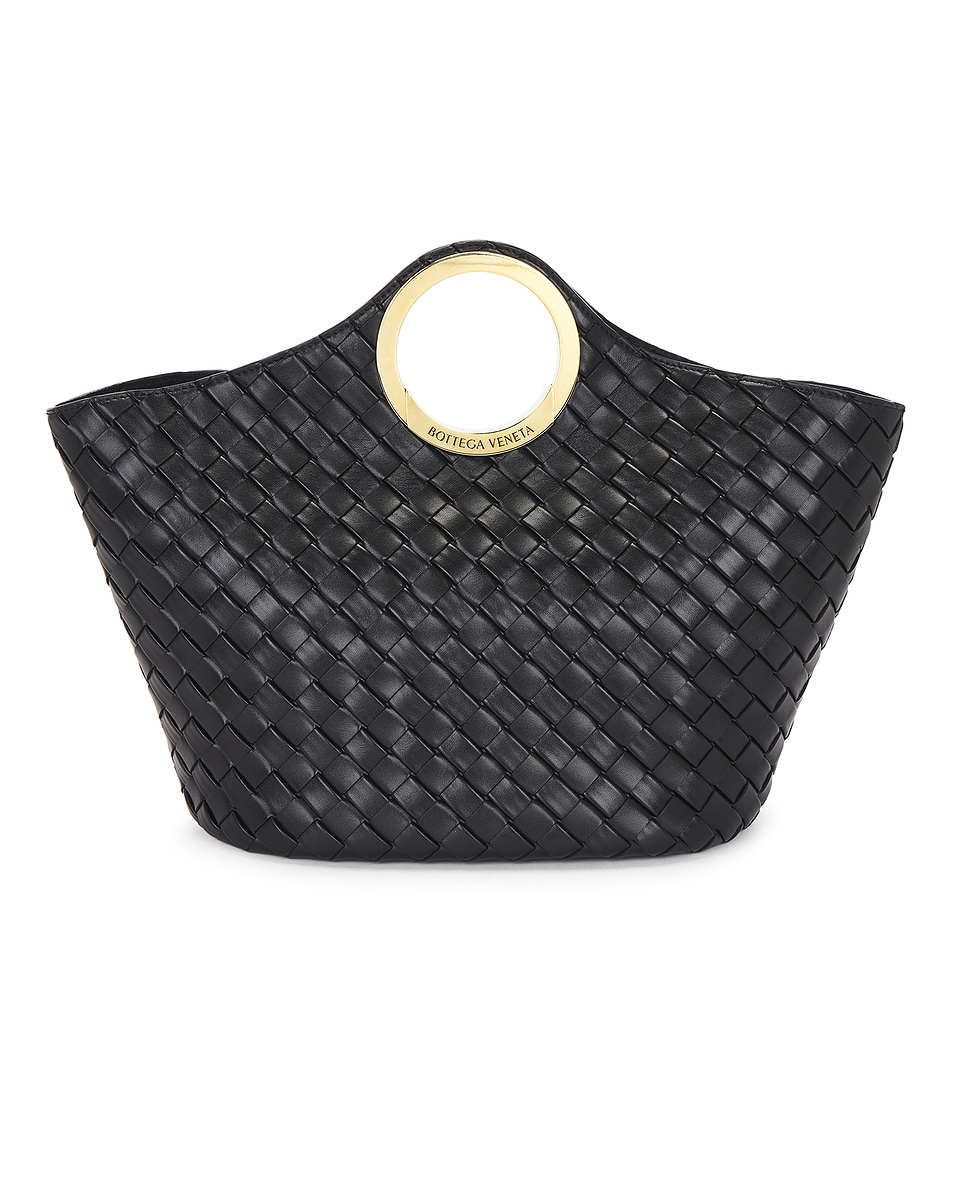 Image 1 of FWRD Renew Bottega Veneta Large Picnic Bag in Black & Muse Brass