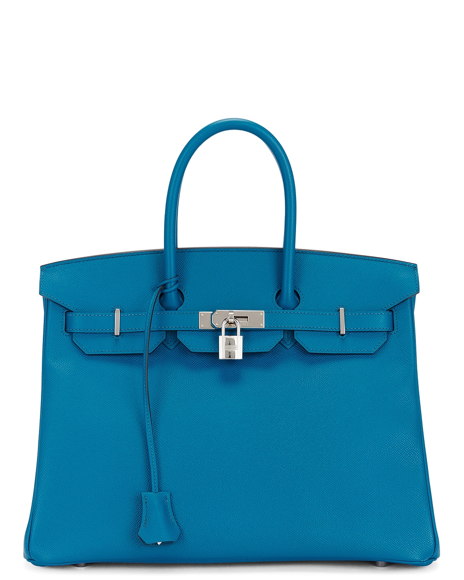 Image 1 of FWRD Renew Hermes Epsom Birkin 35 Handbag in Bleu Izmir