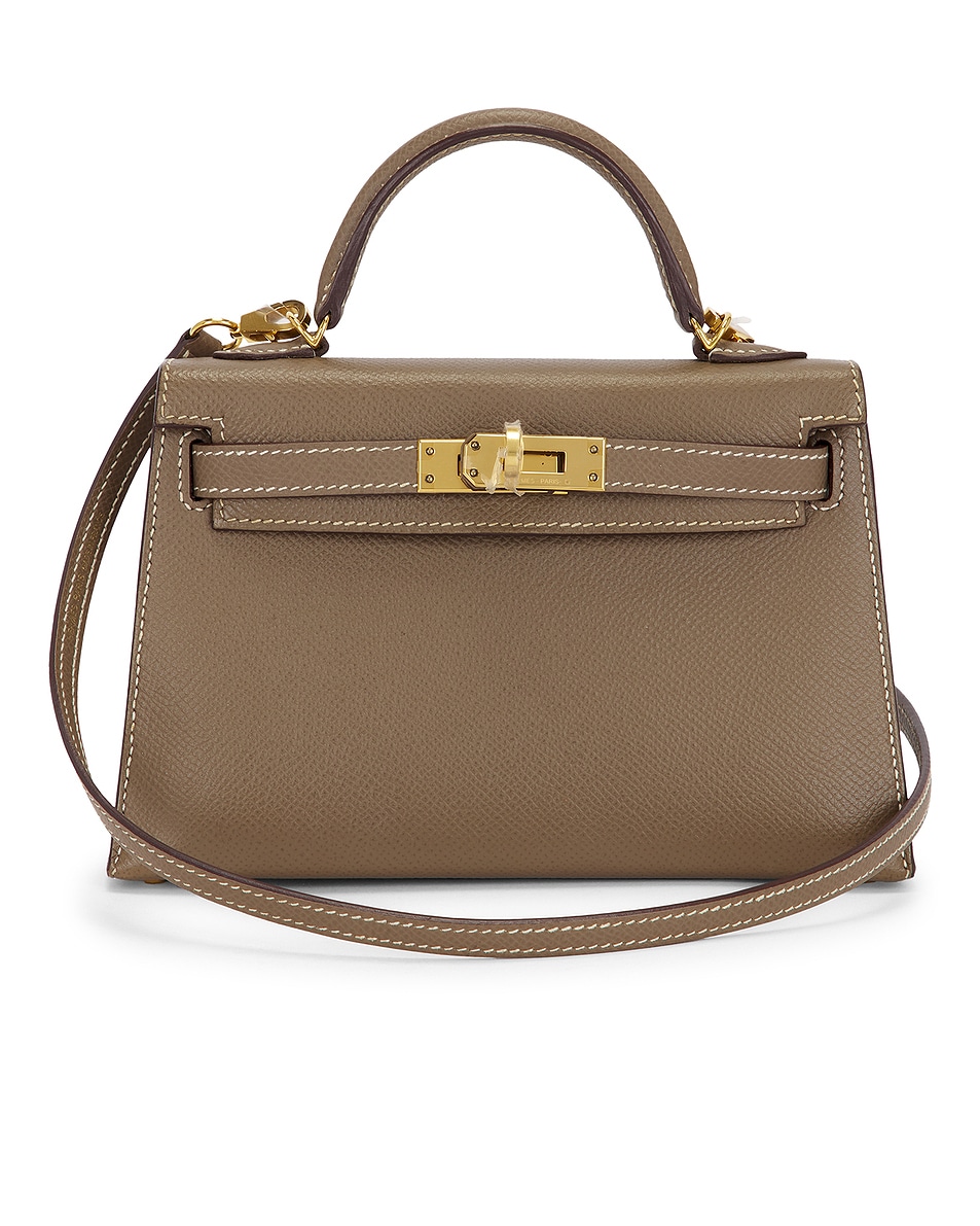 Image 1 of FWRD Renew Hermes Epsom Kelly 20 Sellier Handbag in Etoupe