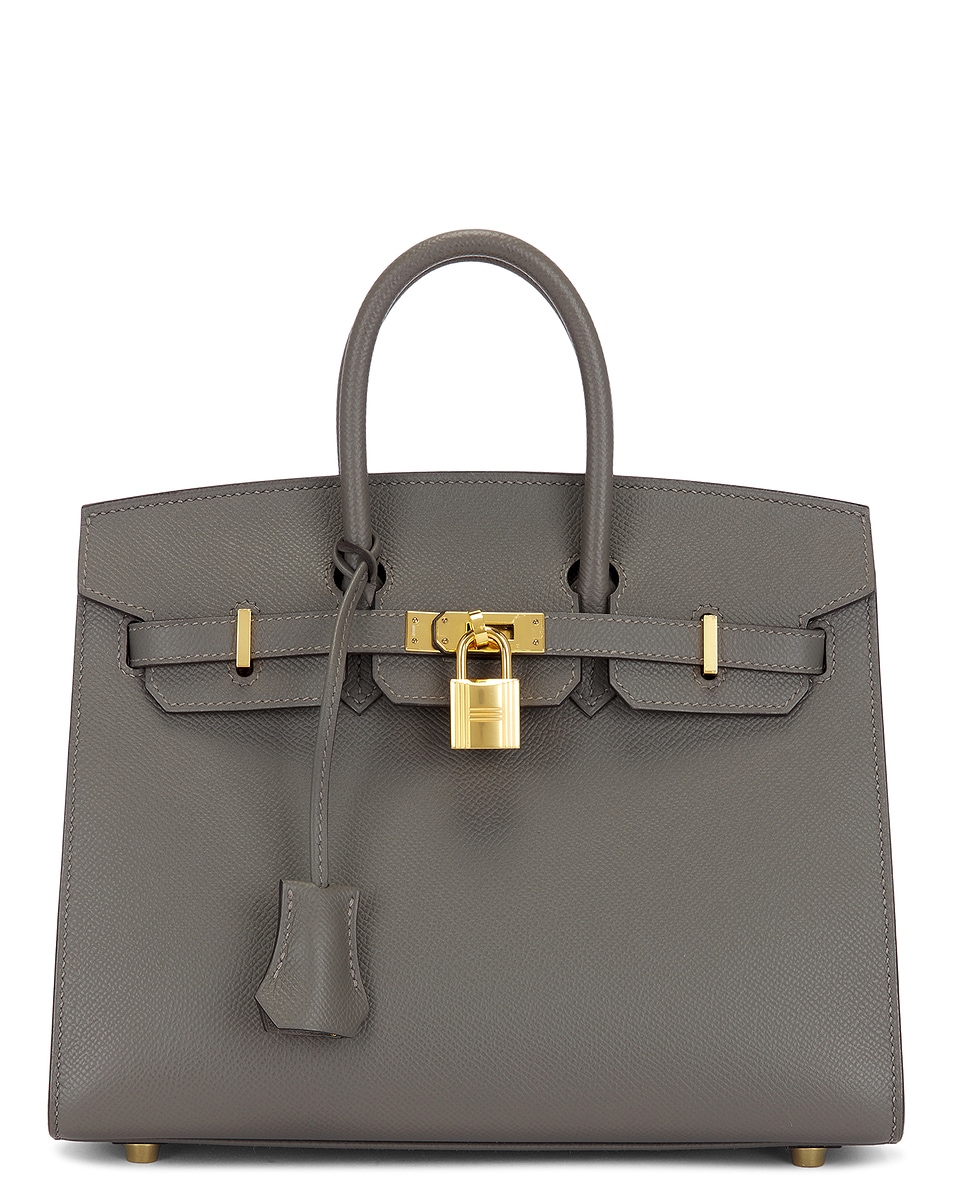 Image 1 of FWRD Renew Hermes Epsom Birkin 25 Handbag in Gris Meyer