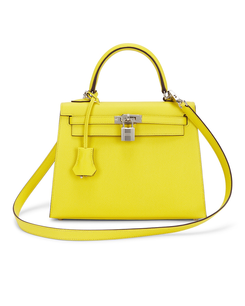 Image 1 of FWRD Renew Hermes Epsom Kelly 25 Sellier Handbag in Jaune De Naples