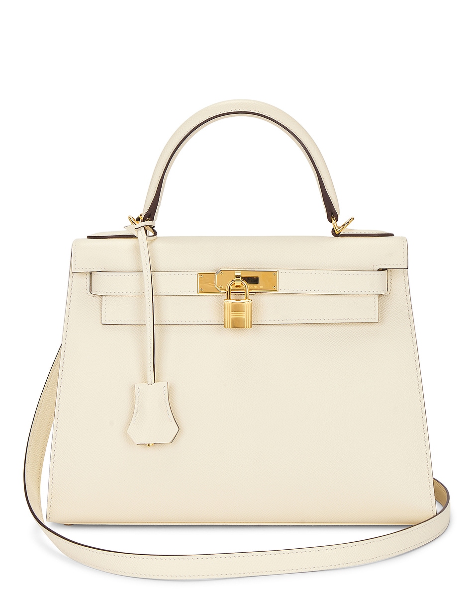 Image 1 of FWRD Renew Hermes Epsom Kelly 28 Sellier Handbag in Nata