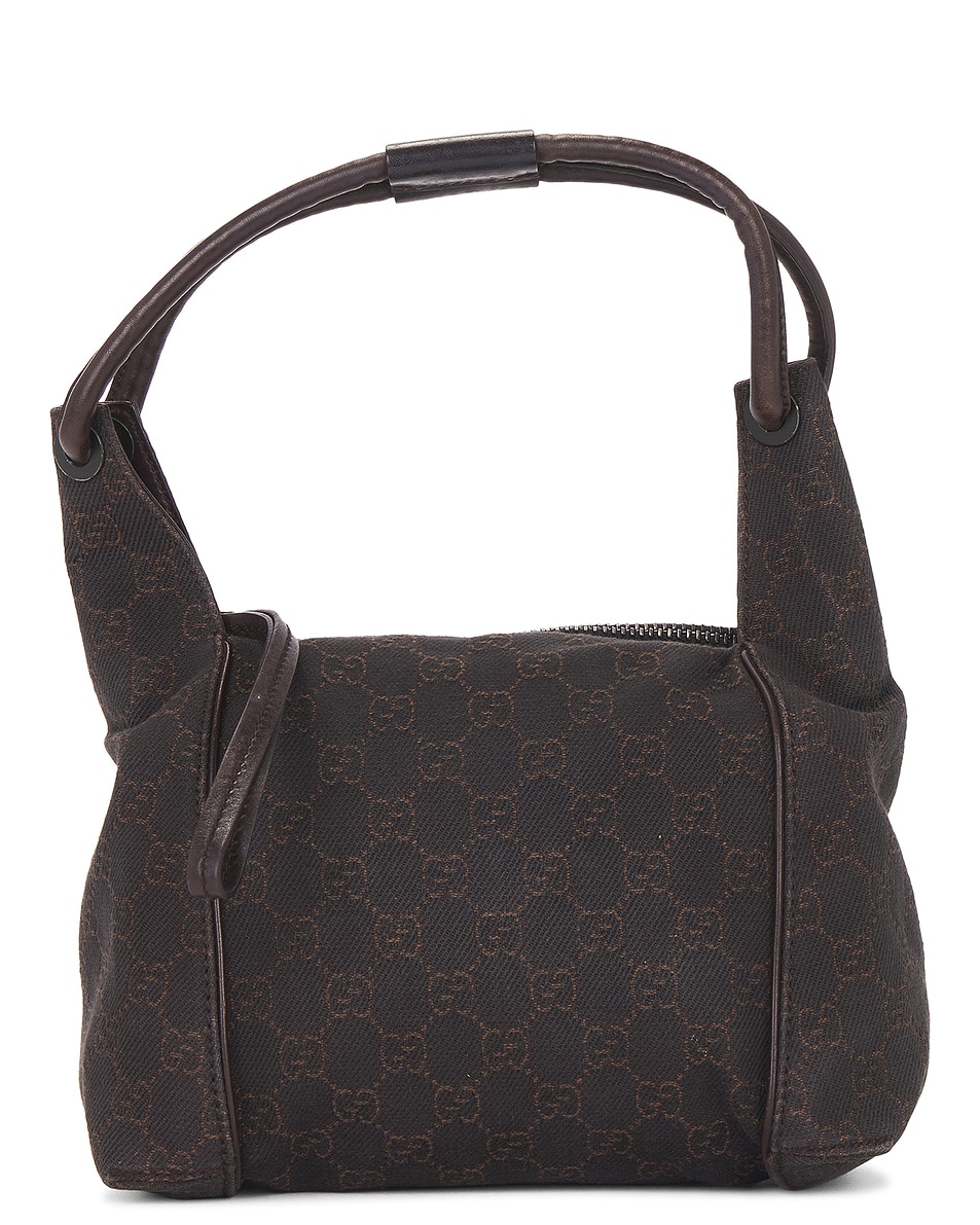 Image 1 of FWRD Renew Gucci Denim Hobo Bag in Brown