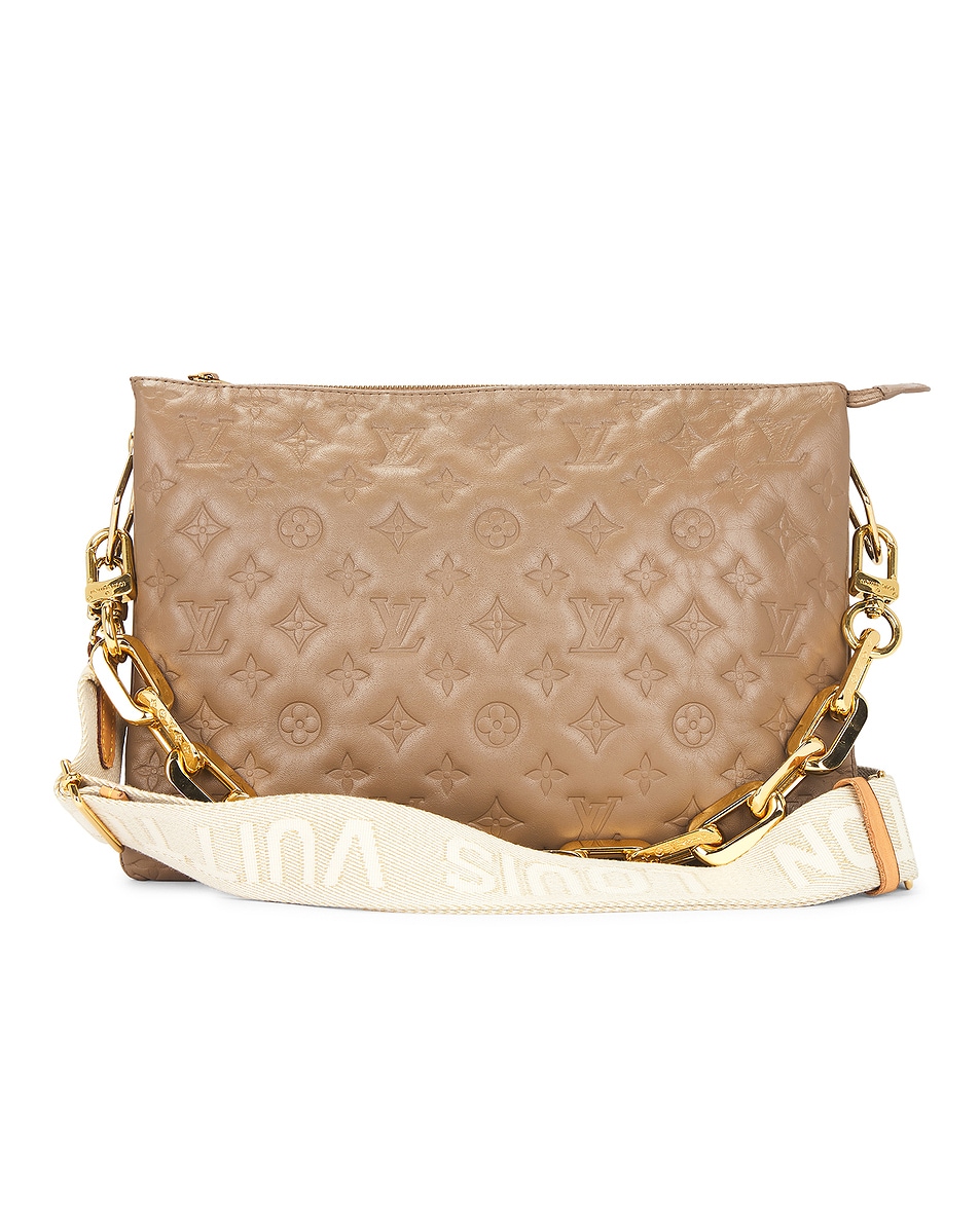 Image 1 of FWRD Renew Louis Vuitton Monogram Coussin MM Crossbody Bag in Taupe