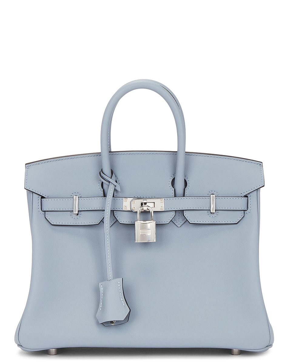 Image 1 of FWRD Renew Hermes Swift Birkin 25 Handbag in Bleu Lin