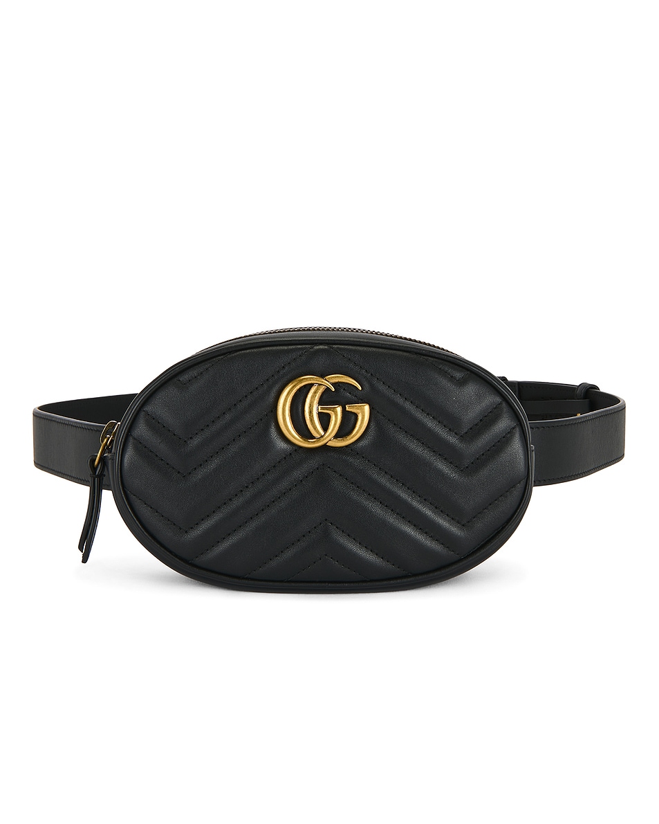 Image 1 of FWRD Renew Gucci GG Marmont Belt Bag in Black