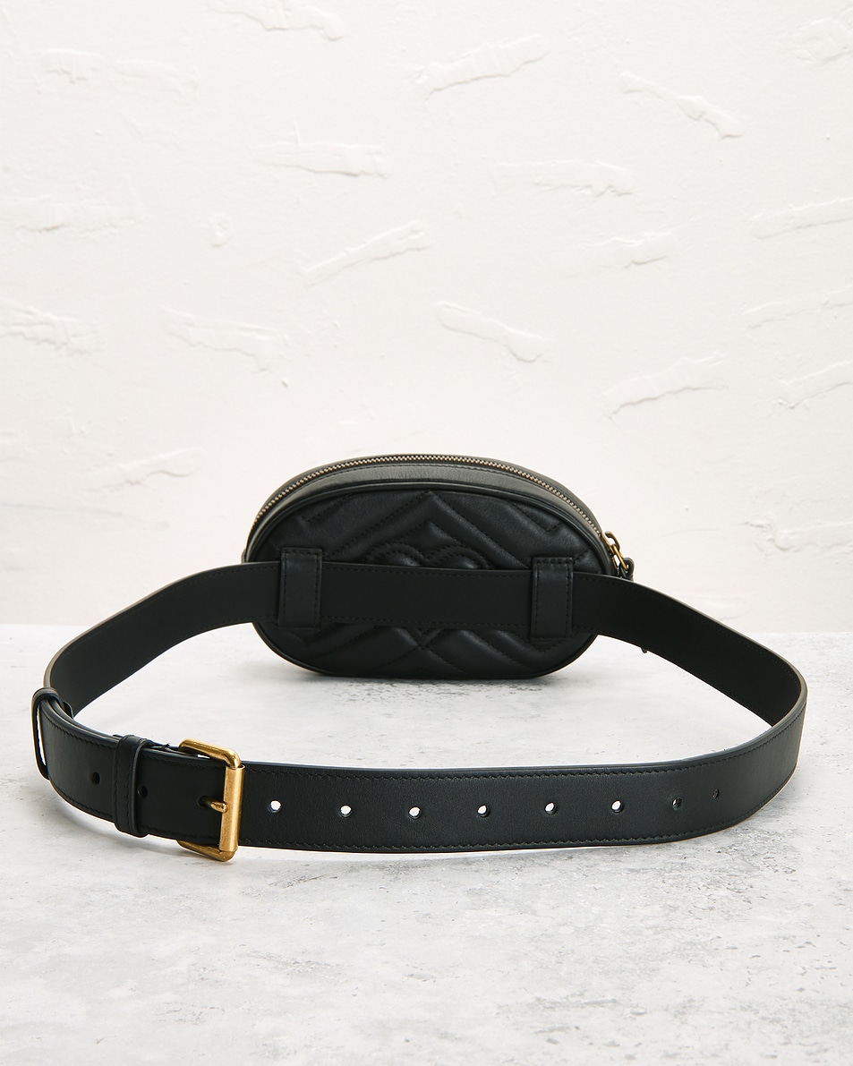 Image 3 of FWRD Renew Gucci GG Marmont Belt Bag in Black