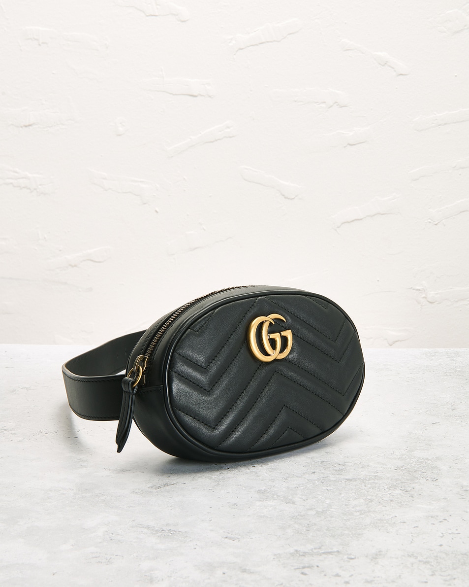 Image 4 of FWRD Renew Gucci GG Marmont Belt Bag in Black