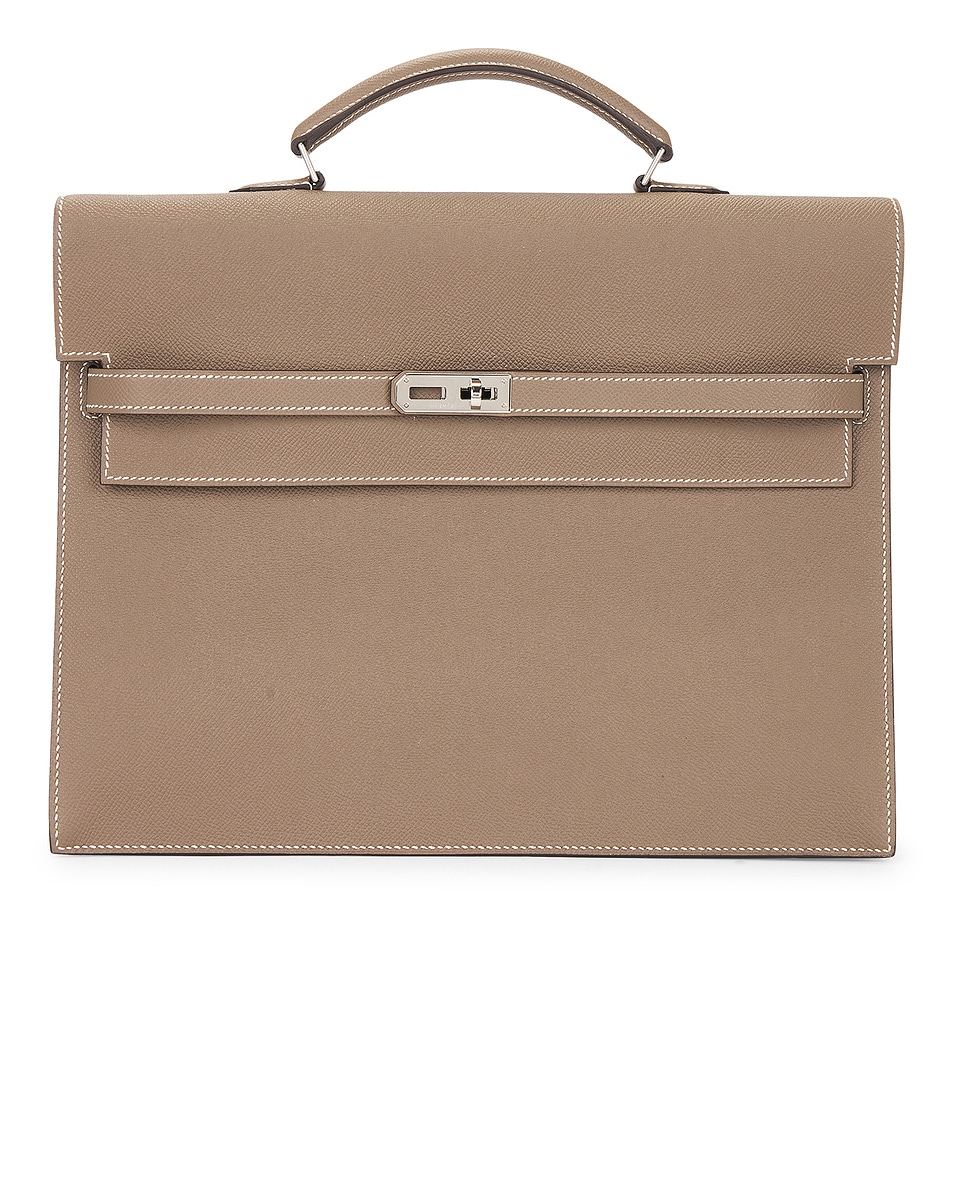 Image 1 of FWRD Renew Hermes Kelly Epsom Depeche 34 Briefcase in Etoupe