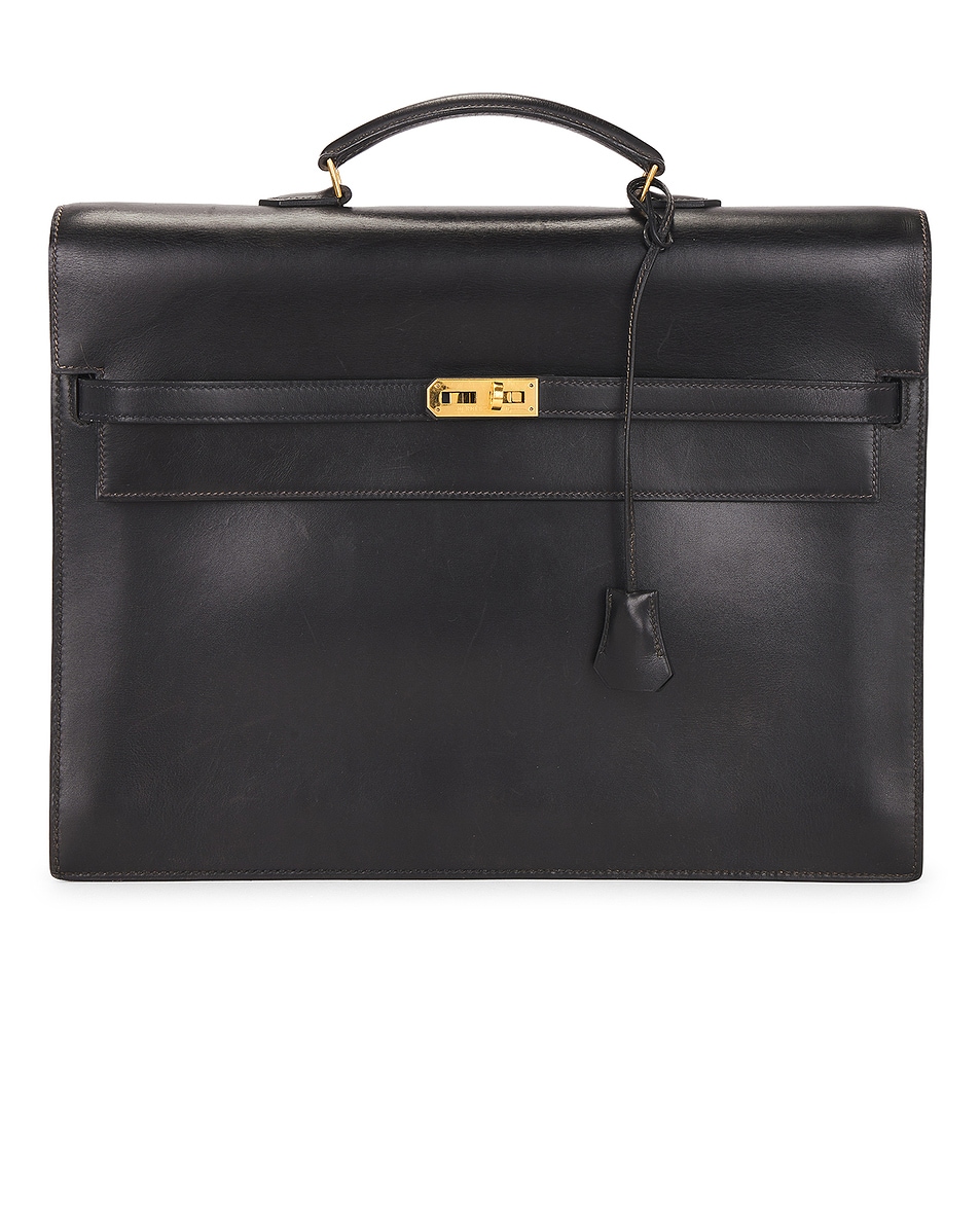 Image 1 of FWRD Renew Hermes Box Kelly Depeche 38 Briefcase in Noir