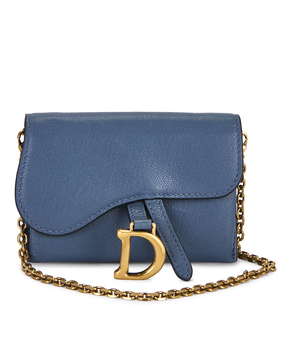 Image 1 of FWRD Renew Dior Saddle Pouch in Blue
