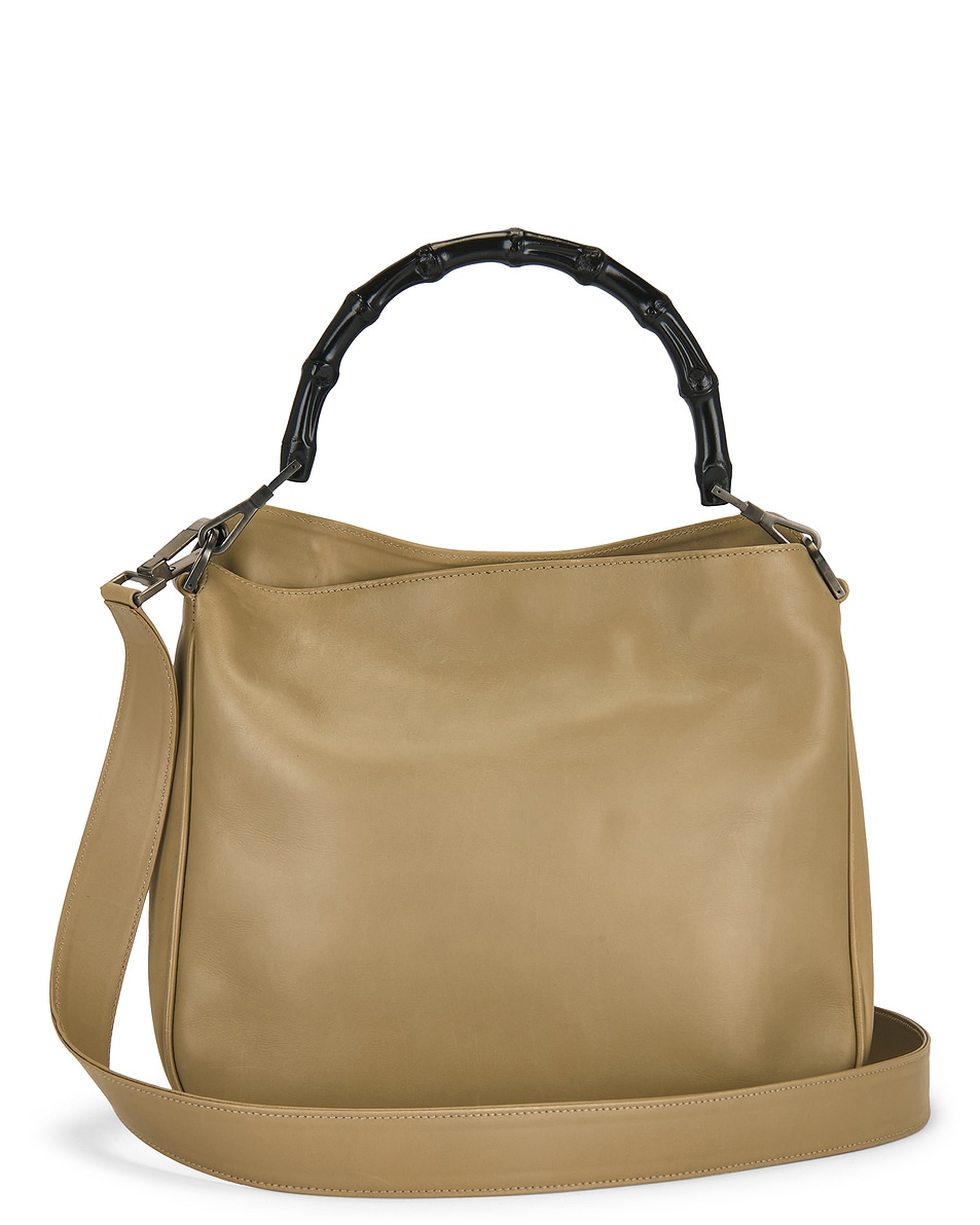 Image 1 of FWRD Renew Gucci Bamboo Handbag in Beige