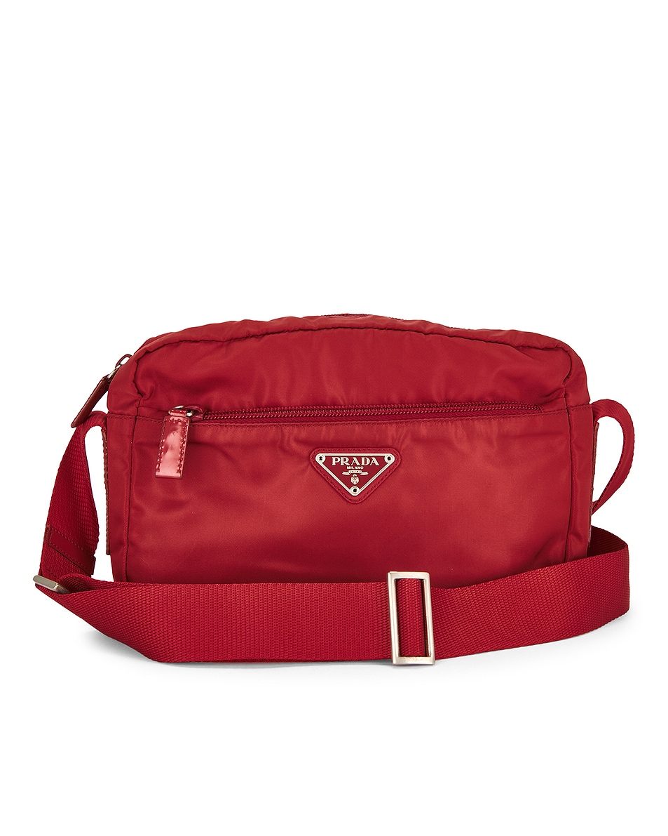 Image 1 of FWRD Renew Prada Tessuto Shoulder Bag in Red