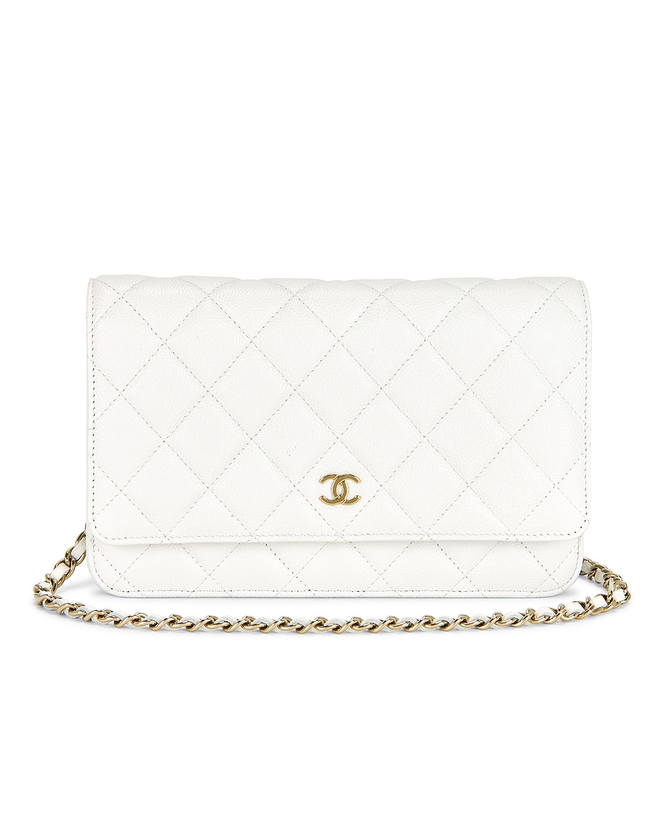 Image 1 of FWRD Renew Chanel Caviar Wallet On Chain in White