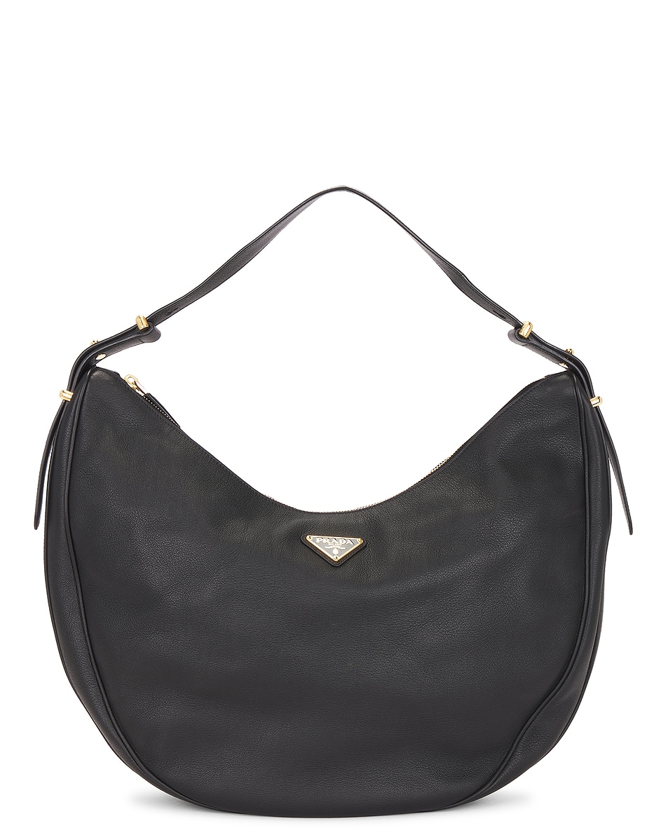 Image 1 of FWRD Renew Prada Tessuto Hobo Bag Black in Black