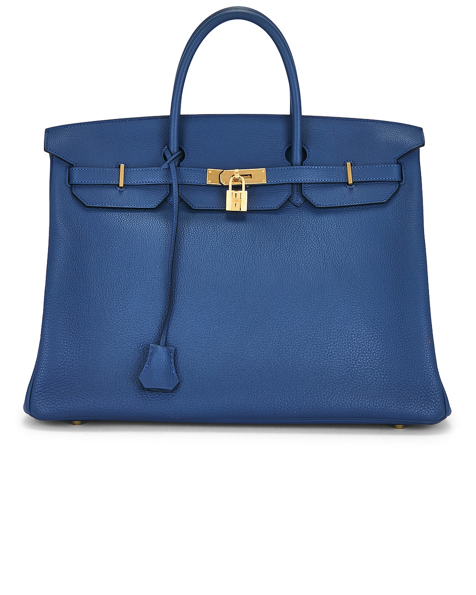 Image 1 of FWRD Renew Hermes Togo Birkin 40 Retourne Handbag in Bleu Agate