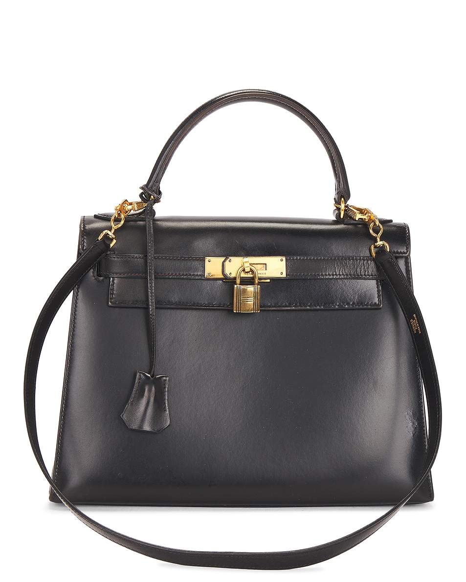 Image 1 of FWRD Renew Hermes 1978 Box Kelly 28 Handbag in Noir
