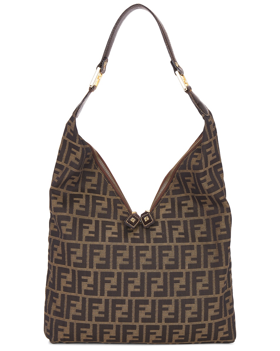 Image 1 of FWRD Renew Fendi Zucca Shoulder Bag in Brown
