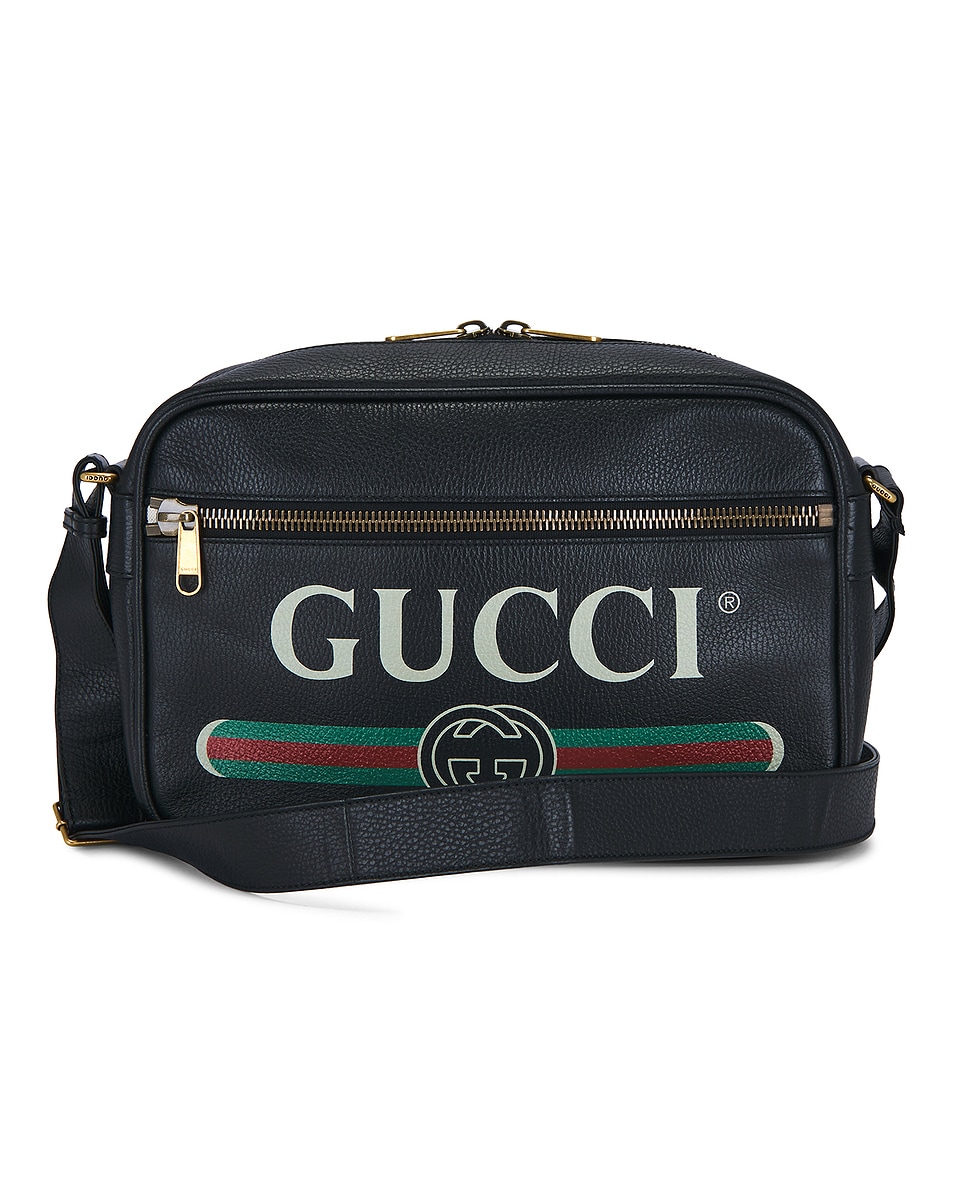 Image 1 of FWRD Renew Gucci Logo Messenger Bag in Black