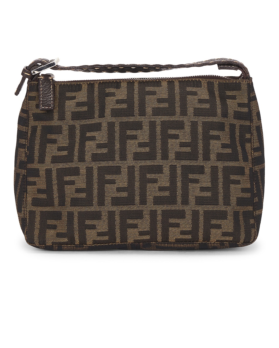 Image 1 of FWRD Renew Fendi Zucca Vanity Handbag in Brown