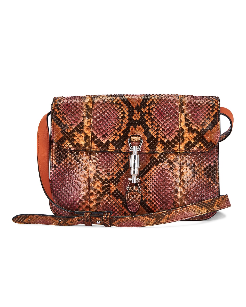 Image 1 of FWRD Renew Gucci Python Soft Jackie Crossbody Bag in Multi